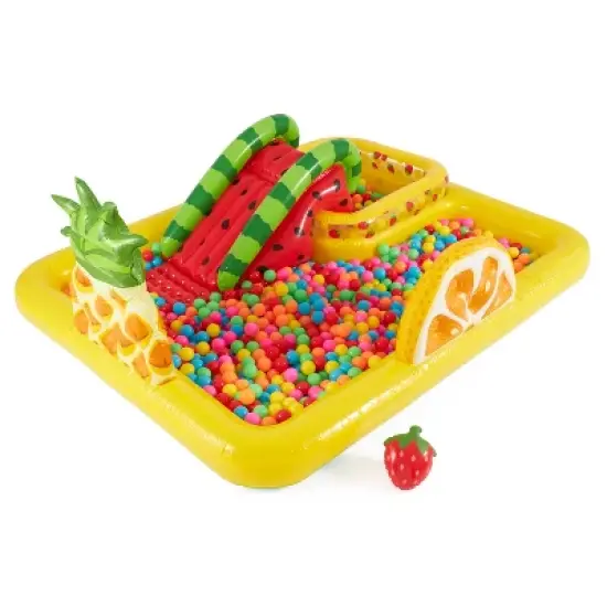 Intex Fun 'N Fruity Outdoor Inflatable Kiddie Pool Play Center with Water Slide image {2}
