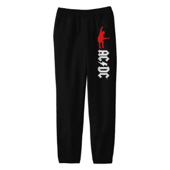 AC/DC Angus Young Red Silhouette Youth Black Graphic Sweatpants image {4}