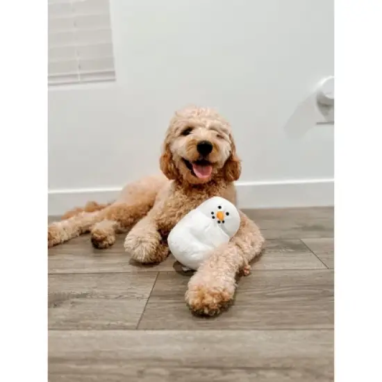 Midlee Marshmallow Snowman Dog Toy- Winter Plush Tug Tug image {3}