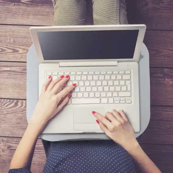 Hastings Home Laptop Buddy Portable Lap Desk With Cushioned Bottom, Pen Tray, and Cup Holder image {4}