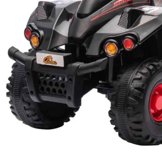 Qaba Kids ATV, 6V 4 Wheeler Kids Quad Car, Battery Powered Electric Ride on Toy with Music for Boys  & Girls Ages 2-6 Years, Black image {4}