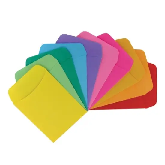 Hygloss&reg; Self-Adhesive Library Pockets, 3.5" x 4.875", 10 Colors, Pack of 30 image {1}