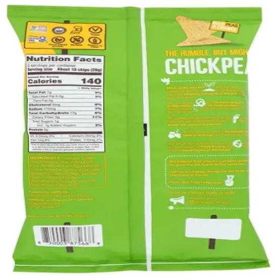 Hippeas Sea Salt & Lime Chickpea Tortilla Chips - Case of 12/5 oz image {2}
