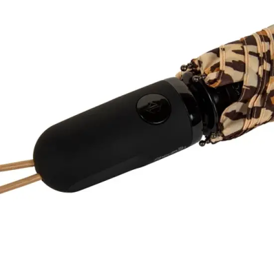 ShedRain Auto Open Auto Close Compact Umbrella - Tan Leopard Print image {2}