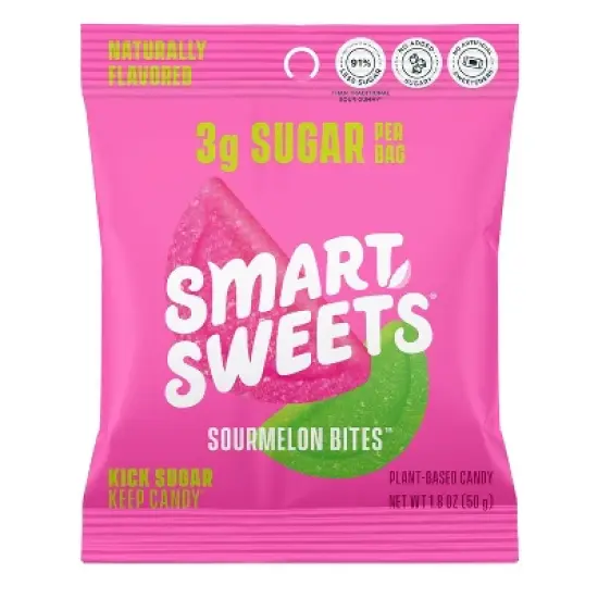 SmartSweets, Sourmelon Bites, Watermelon, 1.8 oz image {8}