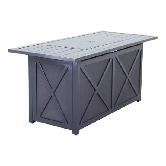 Courtyard Casual Santa Fe 5 pc Rectangle Fire Pit Set with Sling Reclining Chairs  Includes One Rectangle Fire Pit and Four Sling Reclining Chairs image {4}