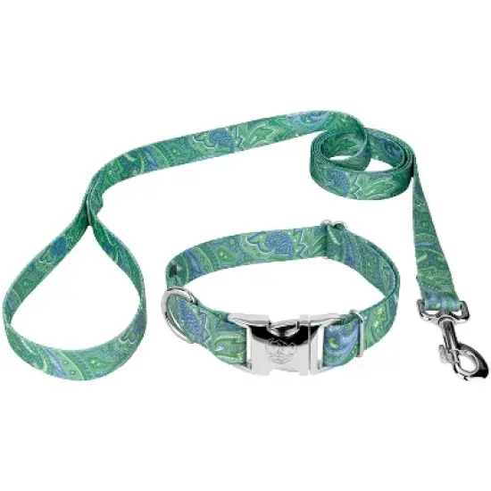 Country Brook Petz Premium Green Paisley Collar and Leash image {6}