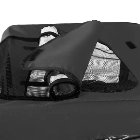 VASIP Heavy Duty Bike Trailer for Dogs with Collapsible Pet and Cargo Carrier ,16" All-Terrain Wheels and Universal Hitch,Black+Dark Gray image {8}