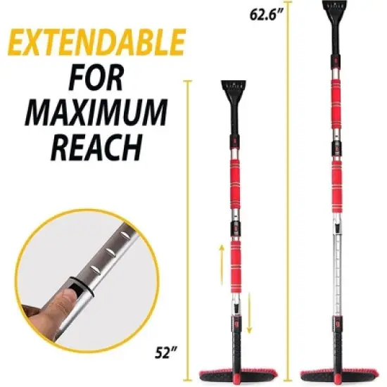 Zone Tech Extendable Snow Brush and Ice Scraper for Car, Perfect Accessories for Winter Snow and Ice Remover For Car, SUVs image {1}