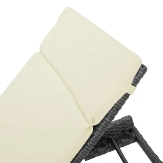 Christopher Knight Home Salem Outdoor Wicker Armless Adjustable Chaise Lounges with Cushion (Set of 2) image {4}