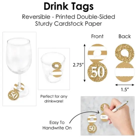 Big Dot of Happiness We Still Do - 50th Wedding Anniversary - Anniversary Party Paper Charger & Table Decorations Chargerific Kit for 8 image {4}