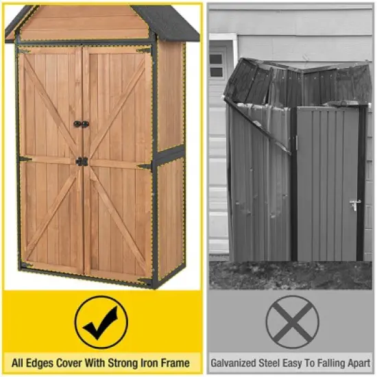Aivituvin Outdoor Storage Shed Cabinet| Metal Frame for Stability-AIR7004/7004-B/7005 image {4}