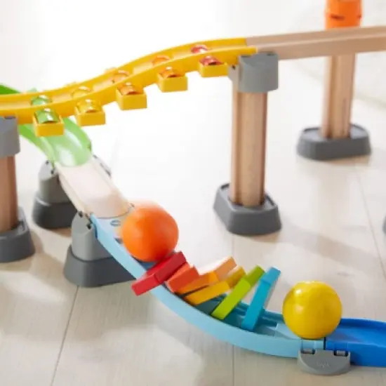 HABA Kullerbu Melody Dominoes Rolling Ball Track Play Set with Xylophone and Stairs for Ages 2+ image {9}