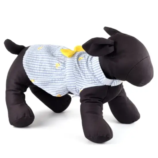 The Worthy Dog Embroidered Rubber Ducks Stripe Seersucker Adjustable Pet Dress image {2}