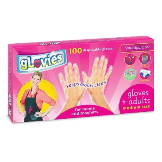 gLovies LDPE Multipurpose Gloves Latex Free Medium Disposable Pack of 100 (MKBADLX002B100) image {4}
