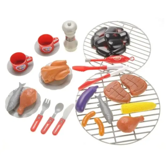 Insten 23 Piece Kids Toy Grill Playset, Pretend Kitchen BBQ, Toy Kitchen Accessories image {1}