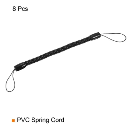 Unique Bargains Retractable Spring Coil Strap Flexible Badge Lanyards 8 Pcs image {2}