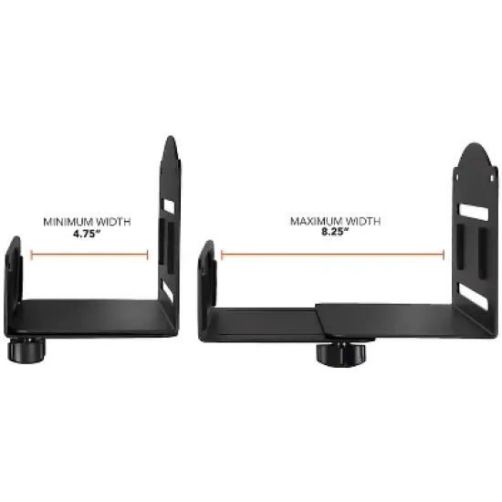 Mount-It! Adjustable CPU Wall Mount Bracket | Desktop Computer Tower Holder with Safety Straps | Steel | 22 Lbs. Capacity | Saves Floor and Desk Space image {5}