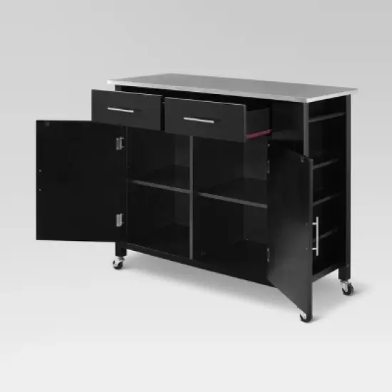 Full Savannah Stainless Steel Top Kitchen Island Cart - Crosley image {2}