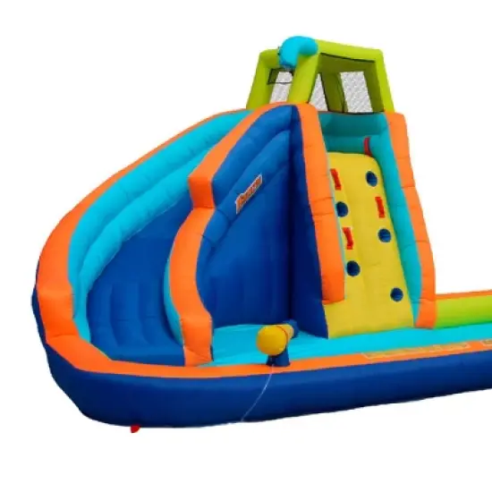Banzai Hyper Drench 8-in-1 Giant Inflatable Outdoor Water Slide Park Bounce House with Climbing Wall, Splash Pool, Water Cannon, & Basketball Game image {3}