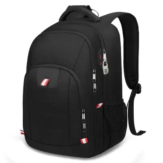 Travel Laptop Backpack, Black Backpack with USB Slit Business Computer Back Pack image {7}