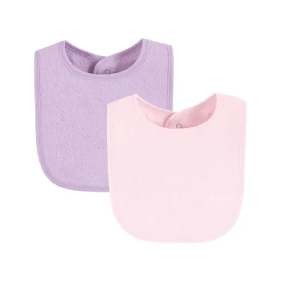 Hudson Baby Infant Girl Drooler Bib with Waterproof Lining, Pink Yellow, One Size image {6}