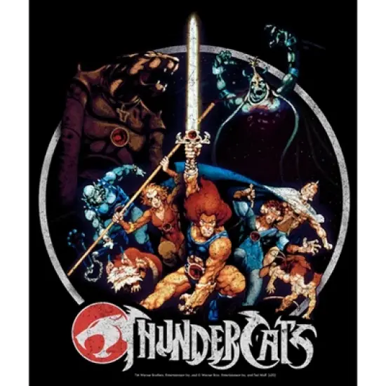 Men's ThunderCats Vintage Character Collage Circle T-Shirt image {1}