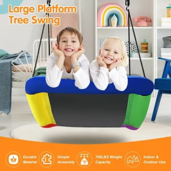 Costway 700lb Giant 60'' Platform Tree Swing for Kids and Adults image {5}