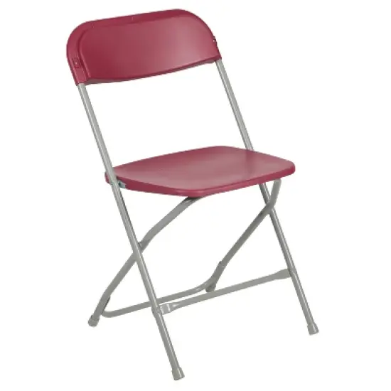 Emma and Oliver Set of 10 Stackable Folding Plastic Chairs - 650 LB Weight Capacity image {3}