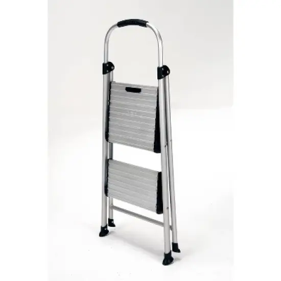 Cosco 2 Step All Aluminum Step Stool: Silver, 225 lb Capacity, No Assembly, Lightweight Stepping Stool for Adults image {1}
