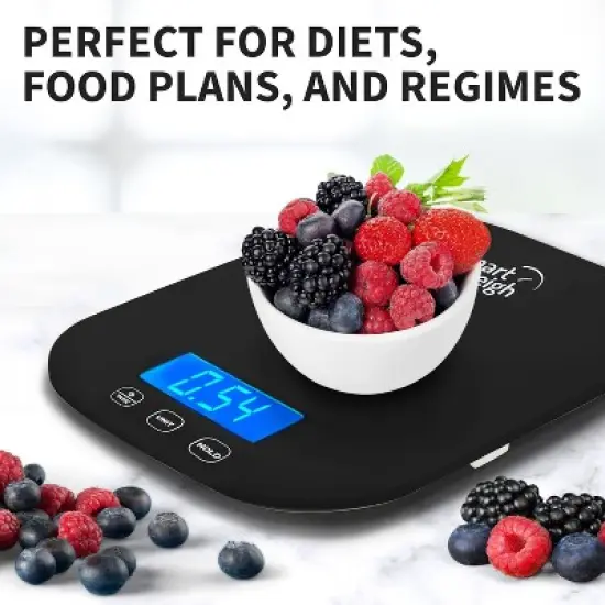 Smart Weigh Digital Food Scale -  11-pound capacity -  Black image {7}