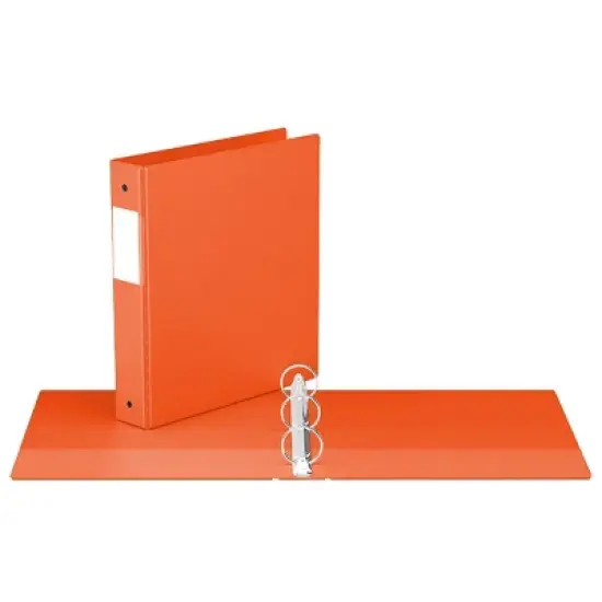 Davis Group 6pk 1.5" Premium Economy Round Ring Binder Orange: Hard Cover, 275 Sheet Capacity, 2 Pockets, Polypropylene image {1}