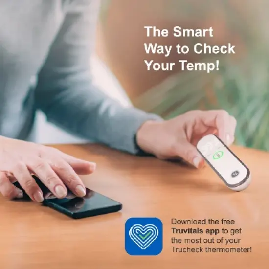 GE Truvitals Wireless Digital Forehead Thermometer for Adults, Kids and Babies, No Touch Instant Reading, LCD Screen & Tracking App (TM4000) image {2}