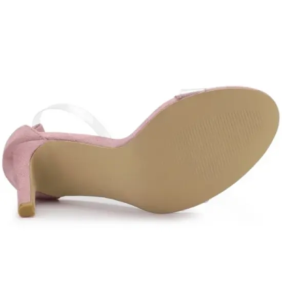 Allegra K Women's Open Toe Clear Ankle Strap Stiletto Heel Sandals image {5}
