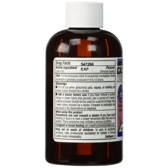 Humco - Liquid Castor Oil Natural Laxative, 6 Oz image {1}