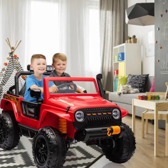 24V Ride-On Truck Car for Kids with Parent Remote Control &ndash; 3 Speeds, 4-Wheel Suspension, LED Lights, Music/MP3 Player & Safety Belt image {13}