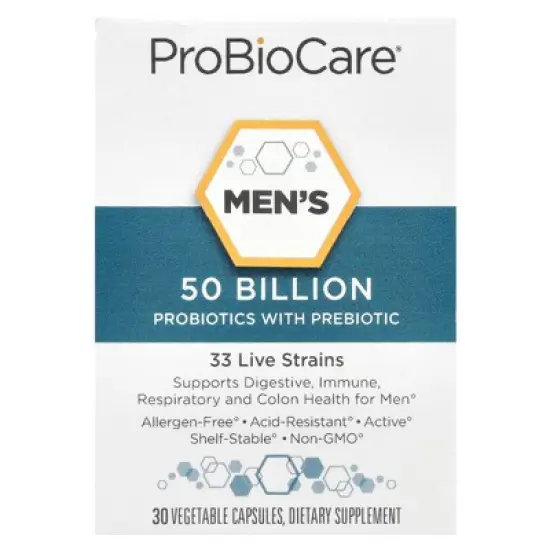 ProBioCare Men's Probiotics with Prebiotic, 50 Billion, 30 Vegetable Capsules image {3}