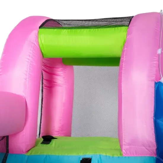 Outsunny 5-in-1 Inflatable Water Slide Kids Bounce House Narwhals Theme Water Park Includes Slide Trampoline Pool Cannon Climbing Wall with Carry Bag image {5}