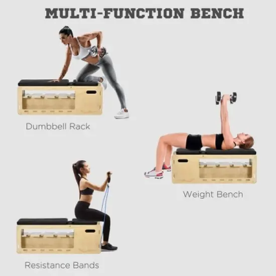 Dexmalle Workout Bench with Storage Rack Resistance Rope image {2}