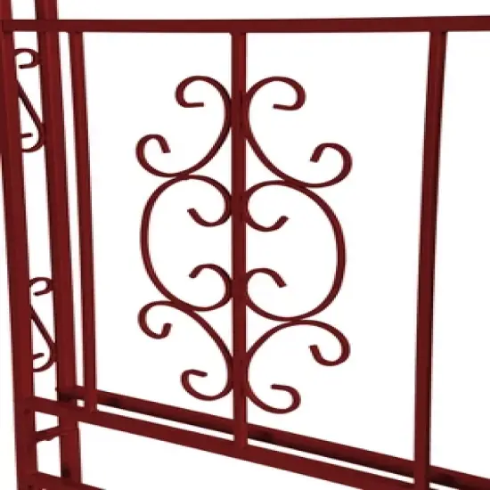 Evergreen Montebello Iron Garden Arbor, Americana Red- 53 x 84 x 23 Inches Fade and Weather Resistant Outdoor Decor image {3}