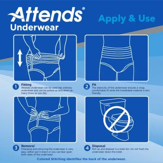 Attends Advanced Super Plus Unisex Protective Underwear with Tear Away Seams image {4}