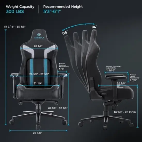 EUREKA ERGONOMIC HyperX Python II Gaming Chair image {13}