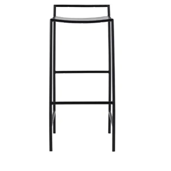 JONATHAN Y Svelte Coastal Contemporary Iron Saddle-Seat Low-Back Bar Stool with Foot Rest image {2}