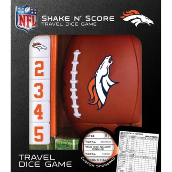 MasterPieces Officially Licsenced NFL Denver Broncos Shake N' Score Dice Game for Age 6 and Up image {1}