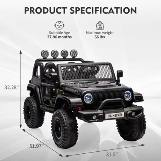 24V 7AH Ride on Truck Car for Kids 2 Seater Toddles Battery Powered Cars 2WD/4WD Switchable Electric Vehicles with Remote Control image {1}