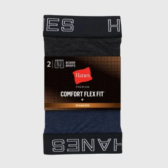 Hanes Premium Men's Seamless Boxer Briefs 2pk - Heathered Gray image {4}