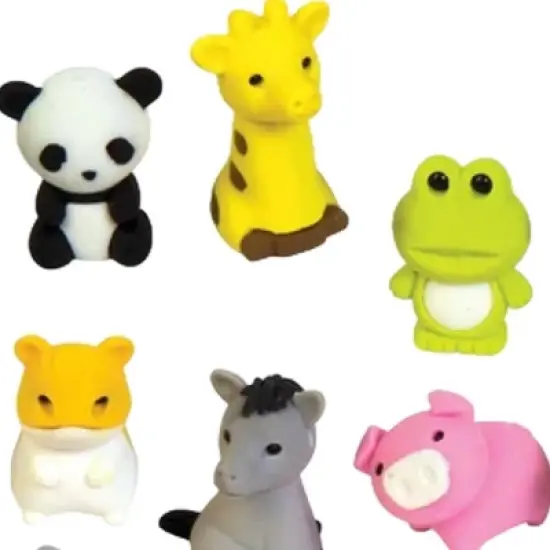 Build, Erase & Explore! Jungle, Sea & Farm Life 3D Mini Eraser Assortment (24 Pack) image {2}