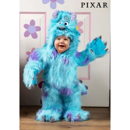 HalloweenCostumes.com Infant Disney Monsters Inc Sulley Halloween Costume | Blue Monster Hooded Jumpsuit image {1}