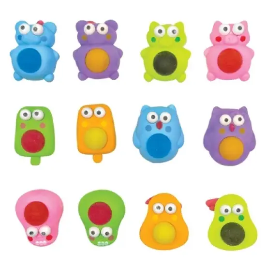 Squishy Eraser Friends (12 Pack) - Adorable 3D Erasers That Squish & Erase image {3}
