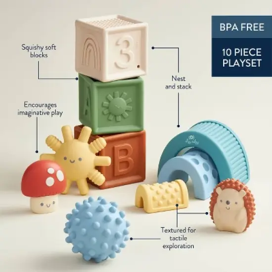 Itzy Ritzy Blocks Stacking Toy - 10pc image {3}